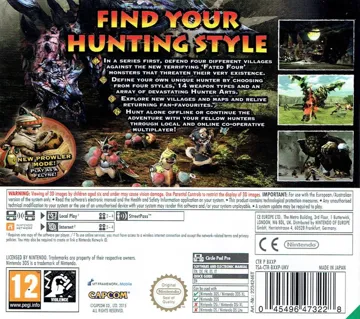 Monster Hunter Generations (Europe) (En,Fr,De,Es,It) box cover back